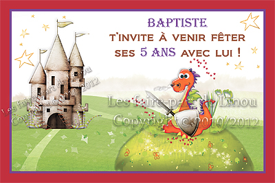 Invitation anniversaire Chevalier - Invitation Anniversaire