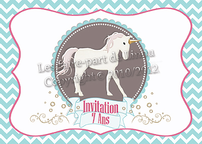 Carte invitation d'anniversaire cheval