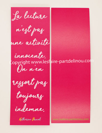 Marque page citation Katherine Pancol au format 6 x 18 cm – Image 2