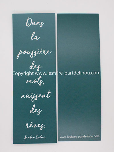 Marque page citation Sandra Dulier au format 6 x 18 cm – Image 2