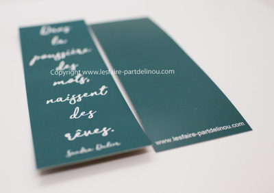 Marque page citation Sandra Dulier au format 6 x 18 cm