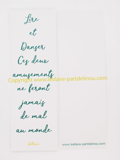 Marque page citation Voltaire au format 6 x 18 cm – Image 2