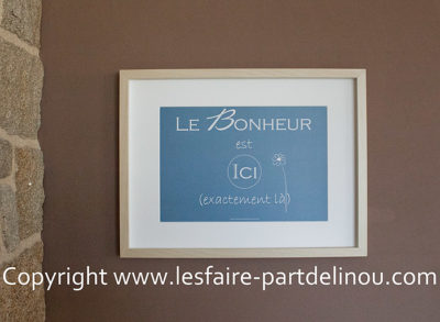 Affiche A4  " Le Bonheur est ici exactement là " - 3 couleurs disponibles – Image 3