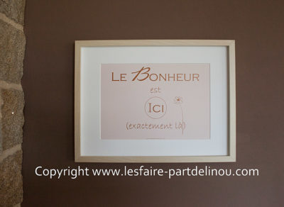 Affiche A4  " Le Bonheur est ici exactement là " - 3 couleurs disponibles
