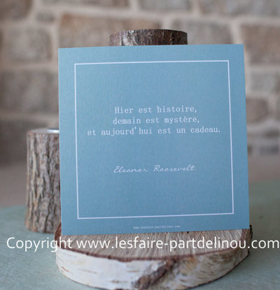 Carte avec une citation d'Eleanor Roosevelt