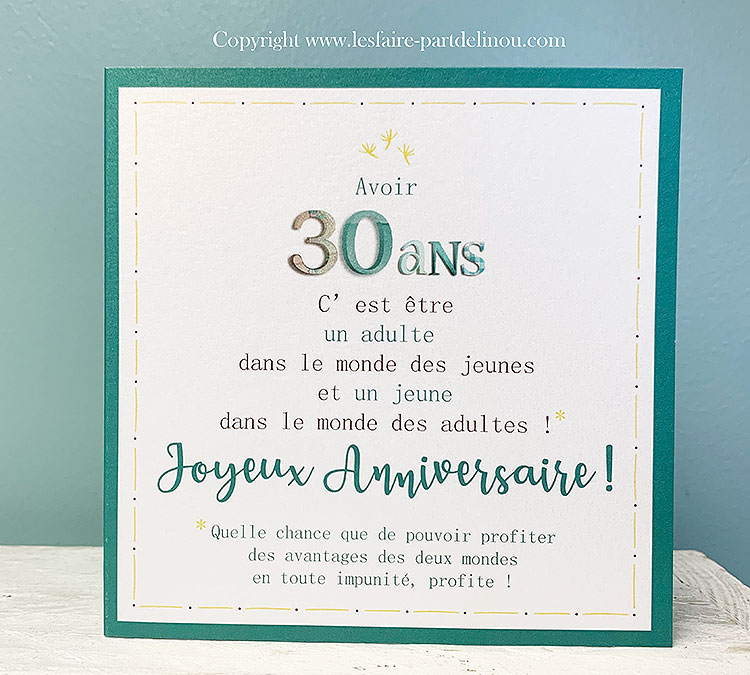 Carte d'invitation anniversaire 30 ans pour homme