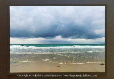 Photographie "Ciel menaçant sur la plage de Pors-ar-Villiec à Locquirec - Finistère Nord"