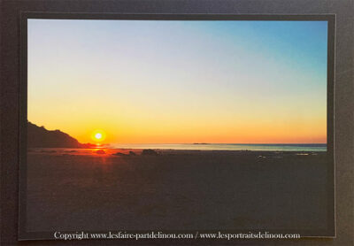 Photographie "Coucher de soleil à la Pointe du Corbeau à Locquirec - Finistère Nord" Version 2